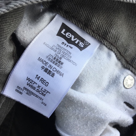 Levi’s 511 Black Label Gray Jeans High Waisted - Picture 4 of 5